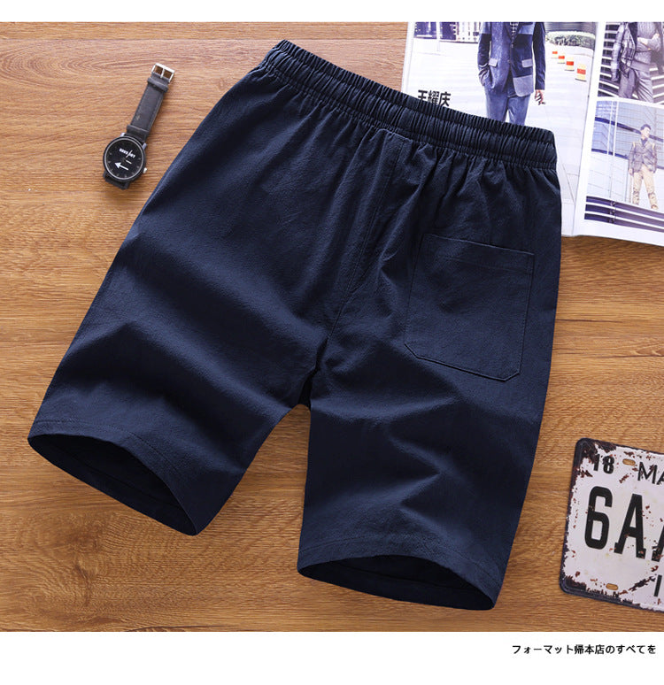 2021 New Technology Micro-elastic Pure Cotton Fabric Teenager Middle School Students Half-length Pants Men's Shorts Thin Breathable Perspiration