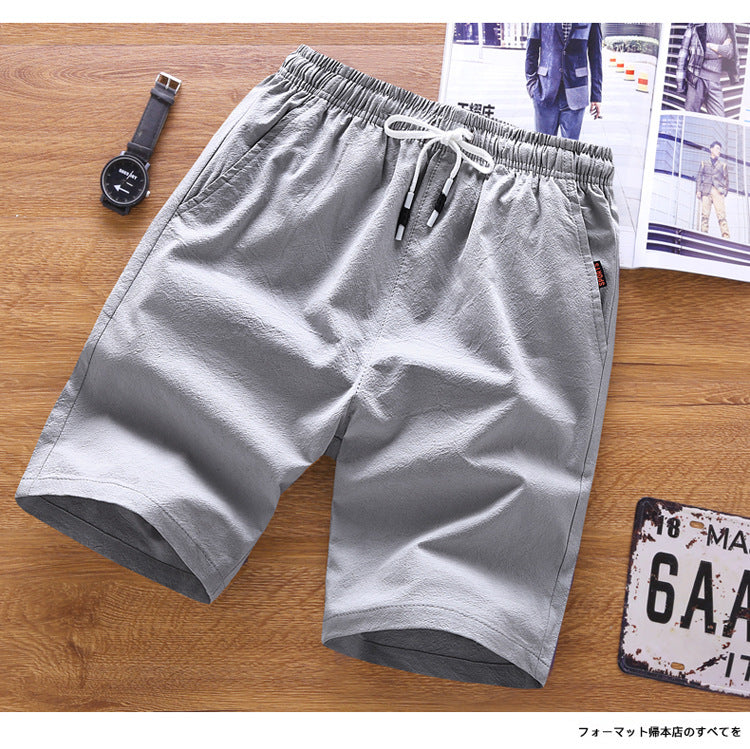 2021 New Technology Micro-elastic Pure Cotton Fabric Teenager Middle School Students Half-length Pants Men's Shorts Thin Breathable Perspiration