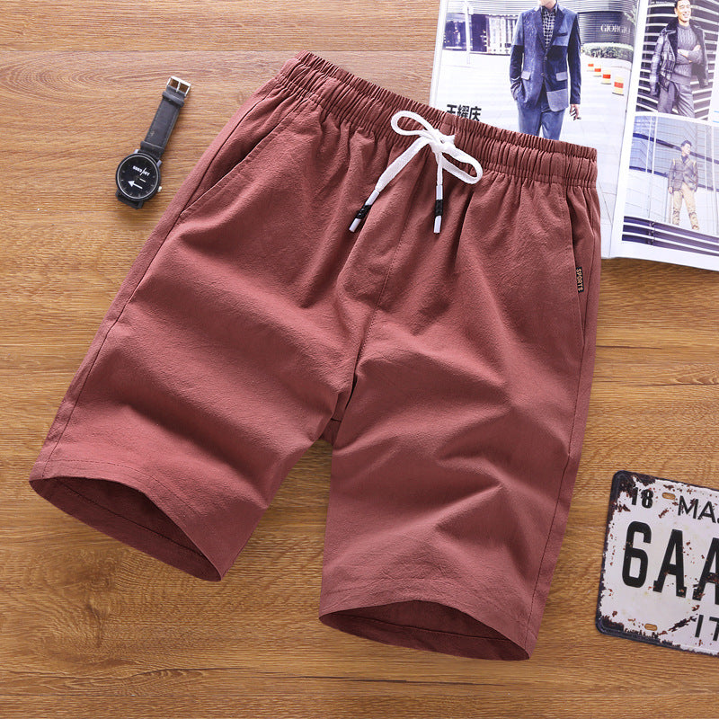 2021 New Technology Micro-elastic Pure Cotton Fabric Teenager Middle School Students Half-length Pants Men's Shorts Thin Breathable Perspiration