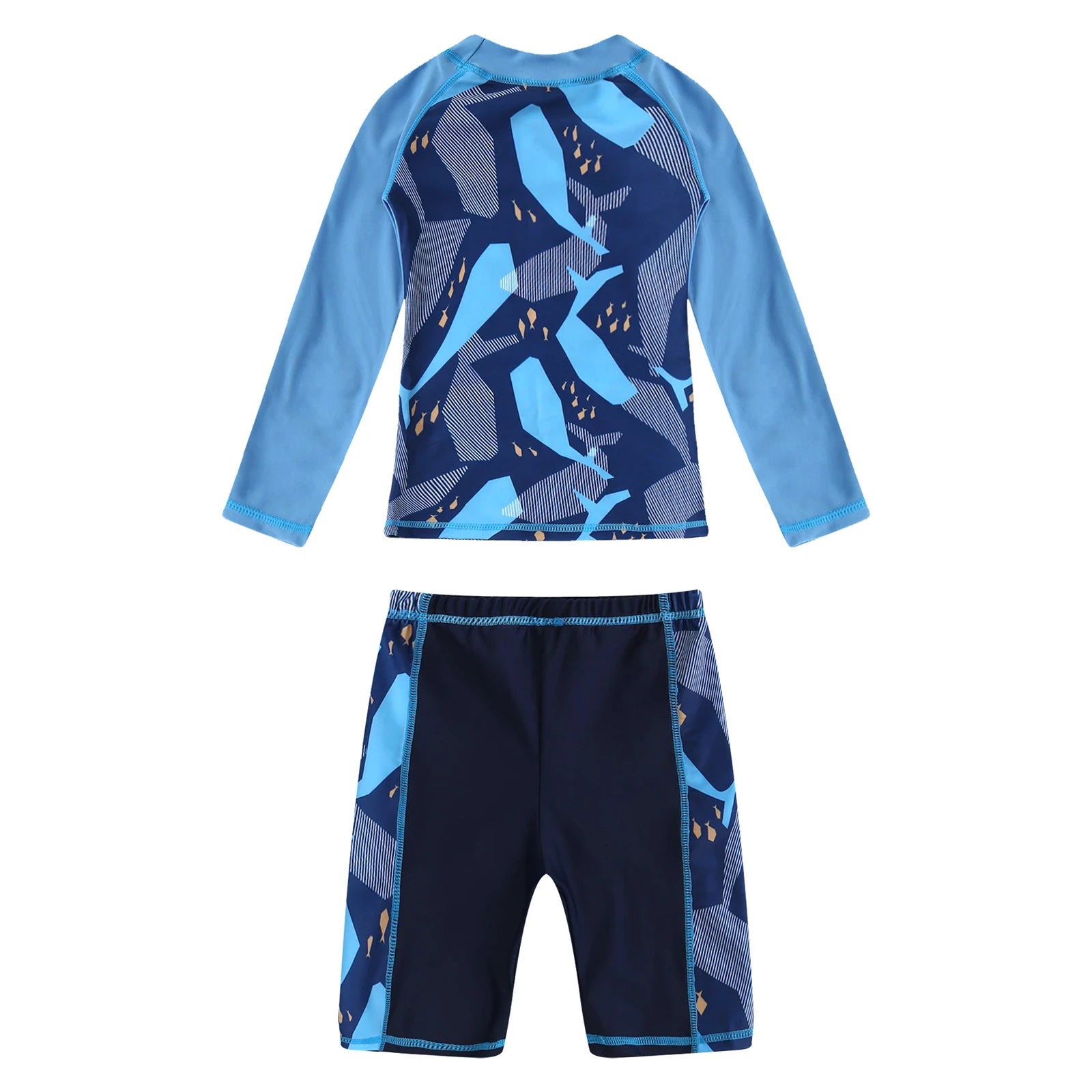 Boys 2 Piece Rash Guard Swim Set with Shorts for Summer