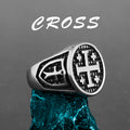 Stainless Steel Jerusalem Cross Ring for Men and Unisex