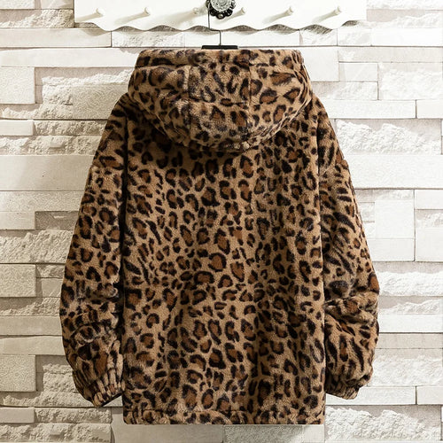 2025 Fall/winter Leopard Print Jacket Loose and Comfortable Cotton-padded Jacket Fashion Men's and Women's Autumn Warm Jacket