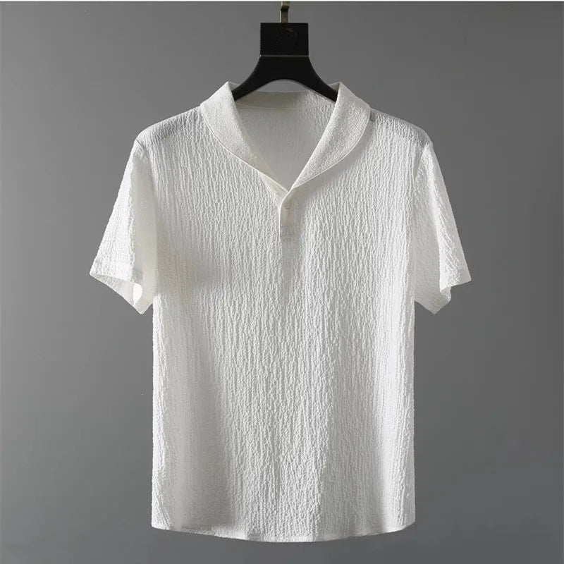 Men's Casual Summer Sports Suit with V-Neck T-Shirt and Jogger Pants