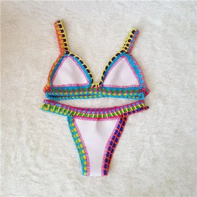 ZYMONDAY Women's Knitted Brazilian Bikini Set for Summer Beach Wear