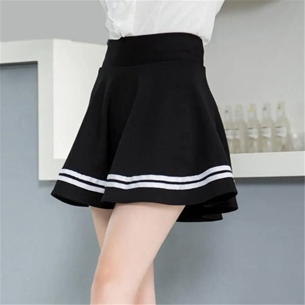 Women High Waist Pleated Midi Skirt in Solid Color