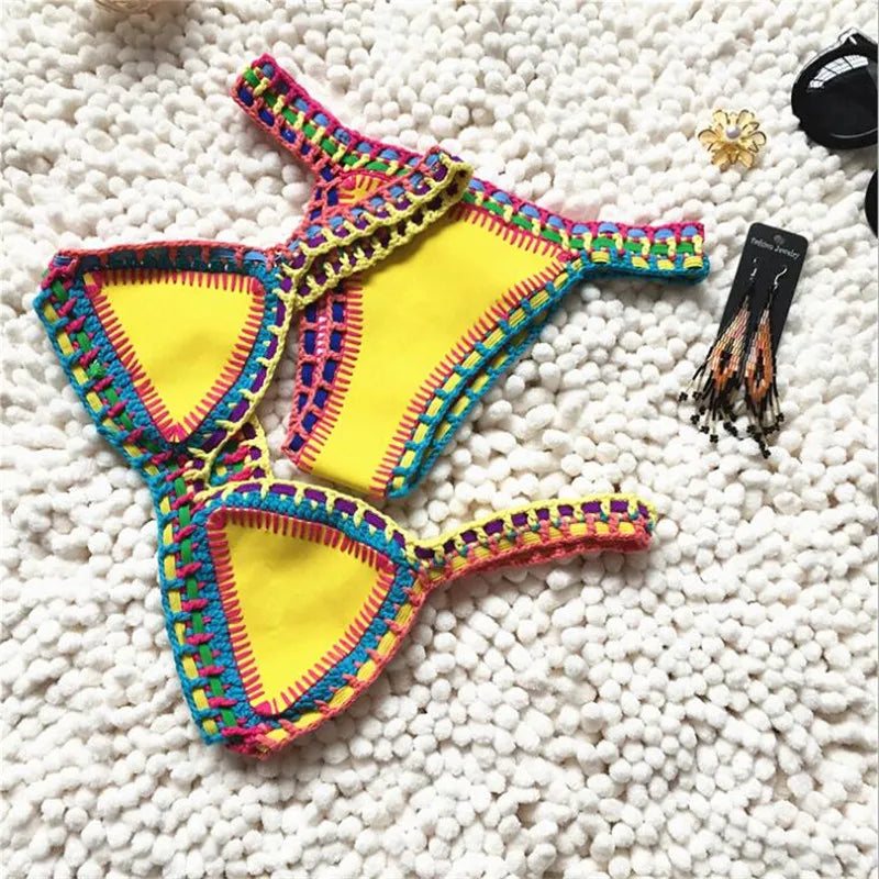 ZYMONDAY Women's Knitted Brazilian Bikini Set for Summer Beach Wear