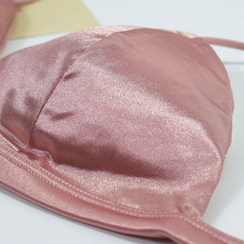 Adjustable Satin Tube Top Bra for Women - Sexy Lingerie