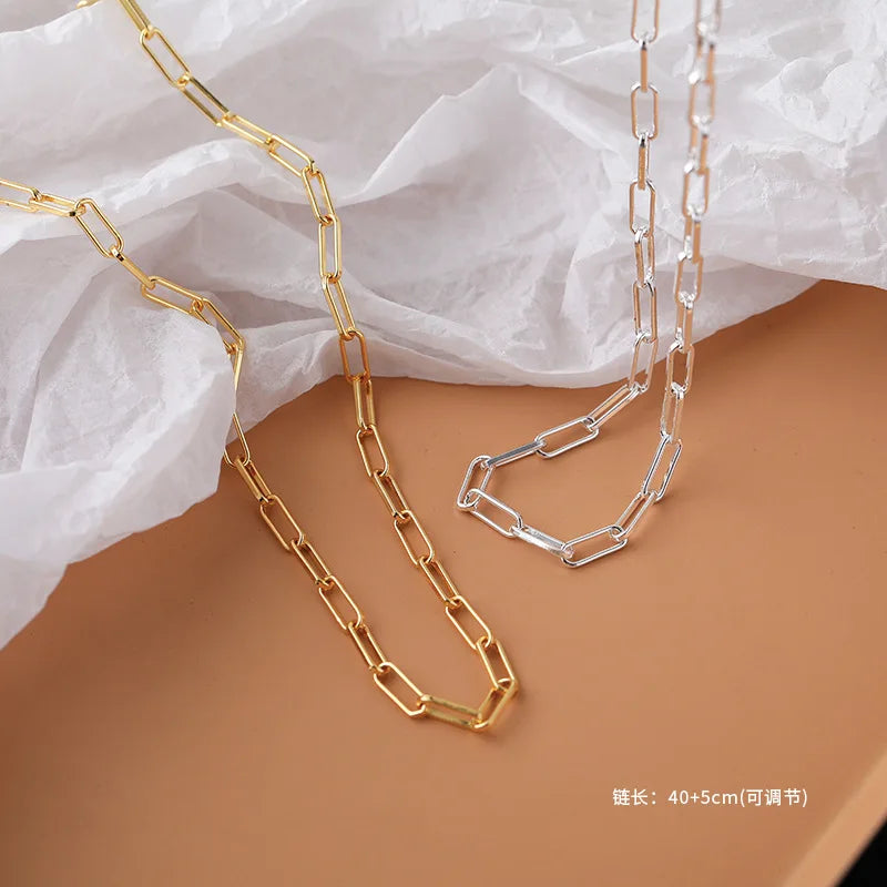 Classic 925 Sterling Silver Chain Necklace for Women