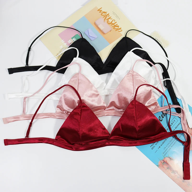 Adjustable Satin Tube Top Bra for Women - Sexy Lingerie
