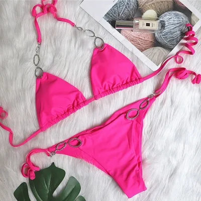 Elegant Rhinestone Bikini Set for Women by Indoversuit