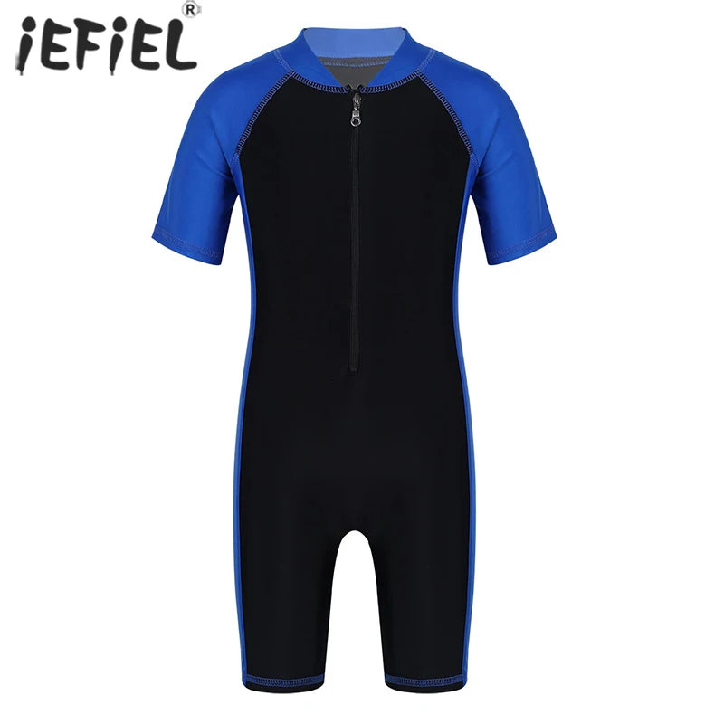 Unisex Kids Short Sleeve Surfing Wetsuit for Ages 7-12