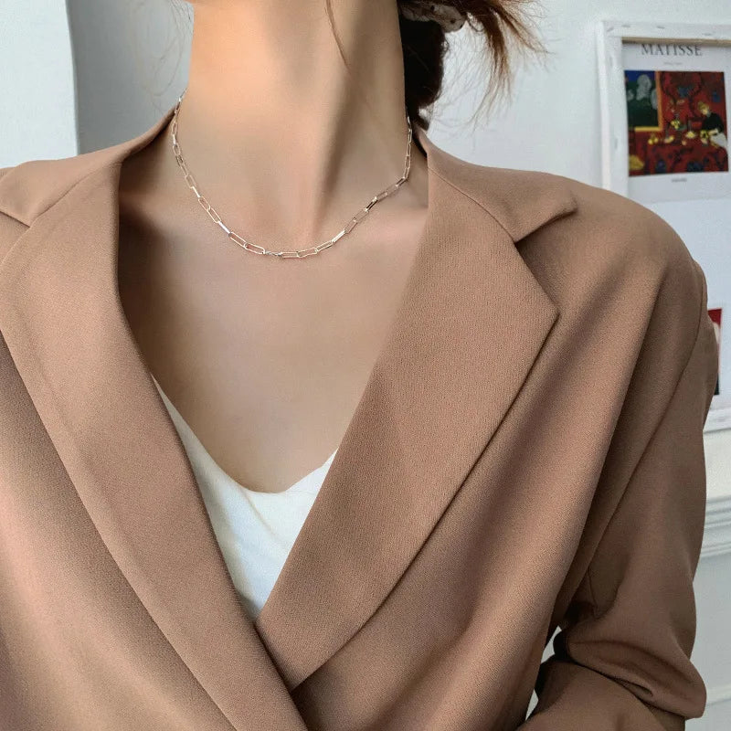 Classic 925 Sterling Silver Chain Necklace for Women