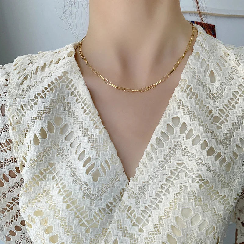 Classic 925 Sterling Silver Chain Necklace for Women