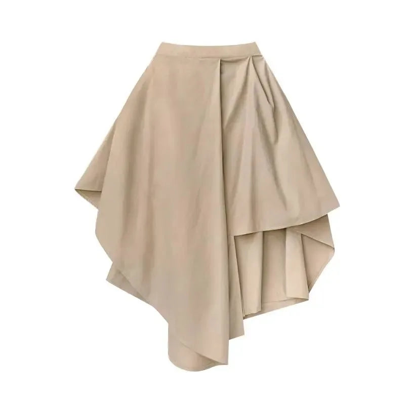 High Waist Asymmetric Skirt Pants for Women by YKANGS