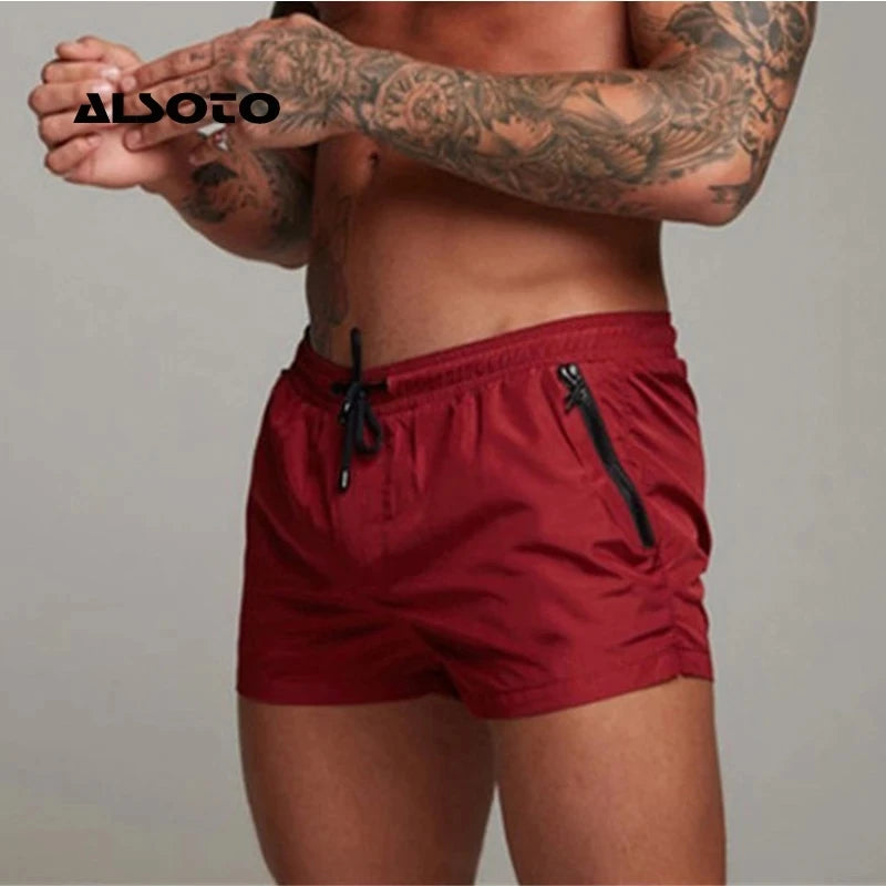Men's Quick Dry Polyamide Swim Trunks with Liner for Beach Sports
