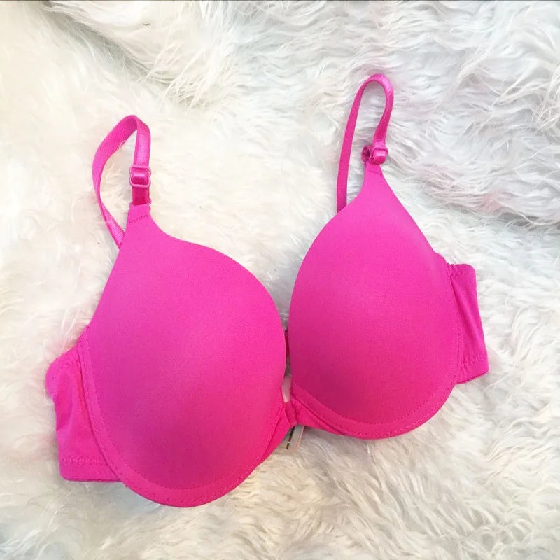 Push Up Bra for Women with Front Closure and Adjustable Straps