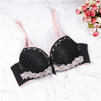 Push Up Lace Bra for Women with Back Closure and Underwire