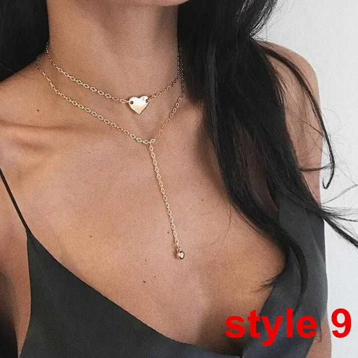 Trendy Women's Metal Clavicle Necklace with Star Design