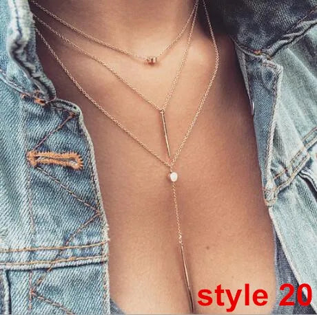 Trendy Women's Metal Clavicle Necklace with Star Design