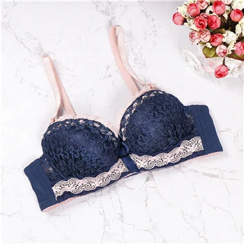 Push Up Lace Bra for Women with Back Closure and Underwire