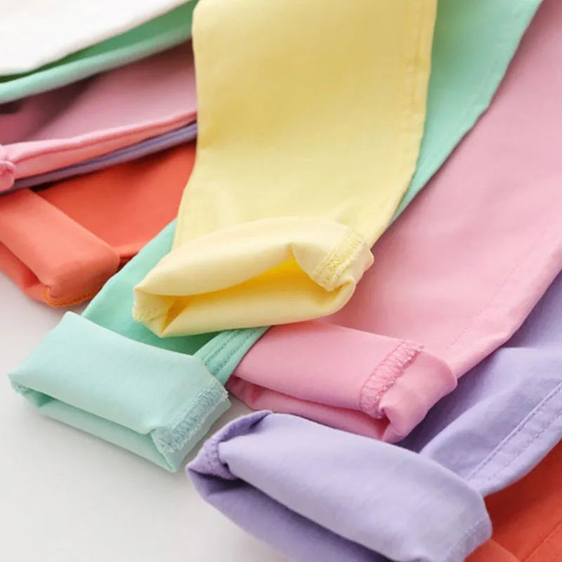 Girls Pencil Pants in Candy Colors for Spring and Summer