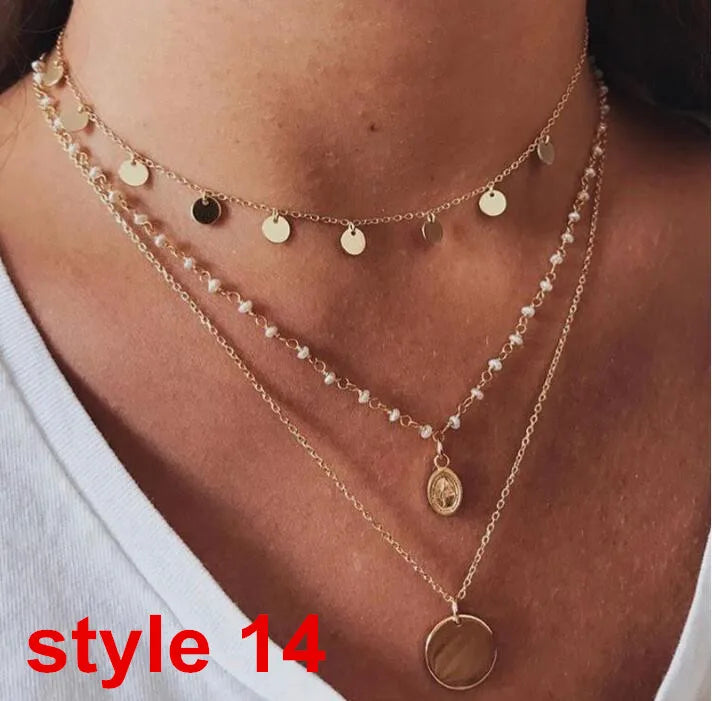 Trendy Women's Metal Clavicle Necklace with Star Design