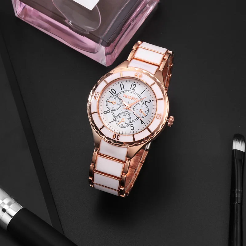 Rose Gold Stainless Steel Quartz Watch for Women with Elegant Design