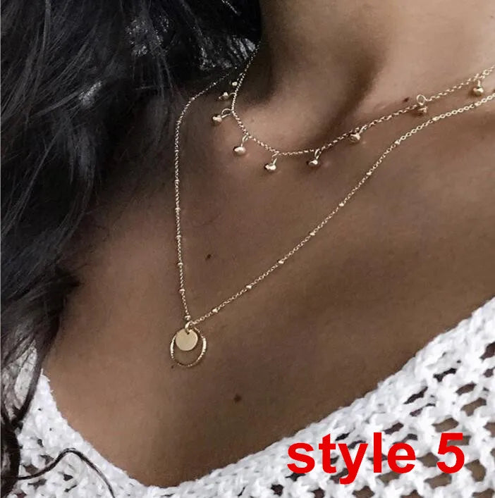 Trendy Women's Metal Clavicle Necklace with Star Design