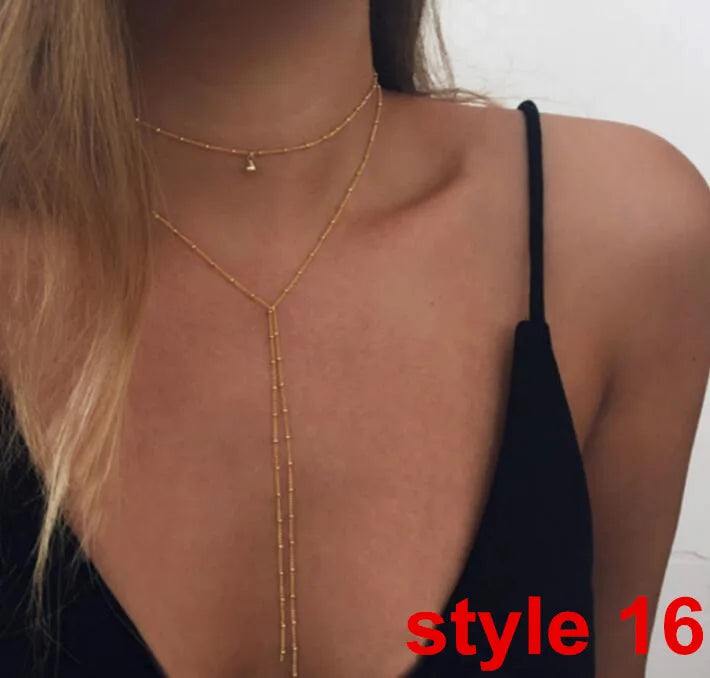 Trendy Women's Metal Clavicle Necklace with Star Design