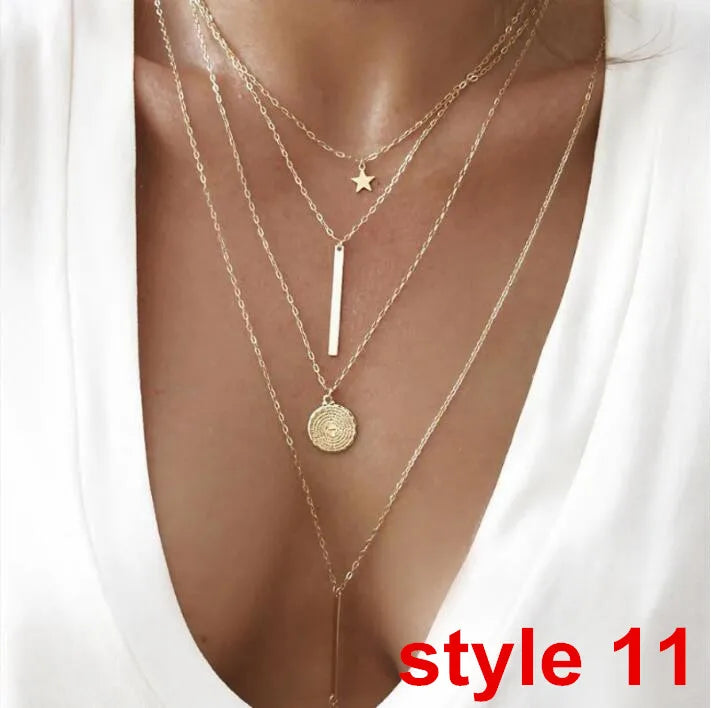 Trendy Women's Metal Clavicle Necklace with Star Design