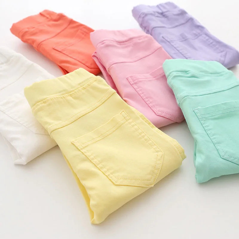 Girls Pencil Pants in Candy Colors for Spring and Summer