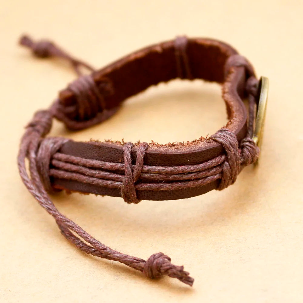 St. Benedict Medal Leather Bracelet for Unisex Fashion
