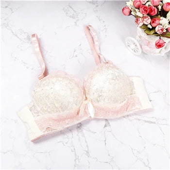 Push Up Lace Bra for Women with Back Closure and Underwire