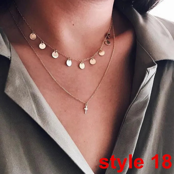 Trendy Women's Metal Clavicle Necklace with Star Design