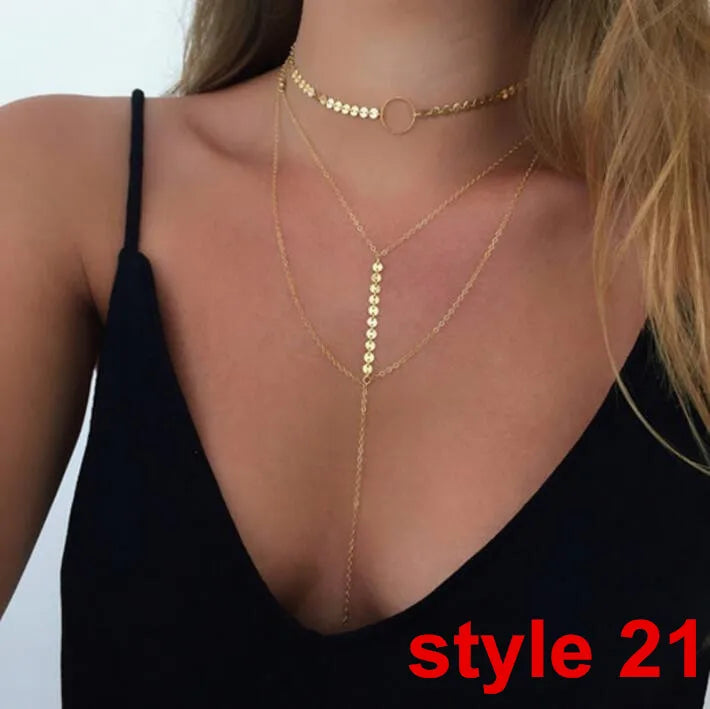 Trendy Women's Metal Clavicle Necklace with Star Design