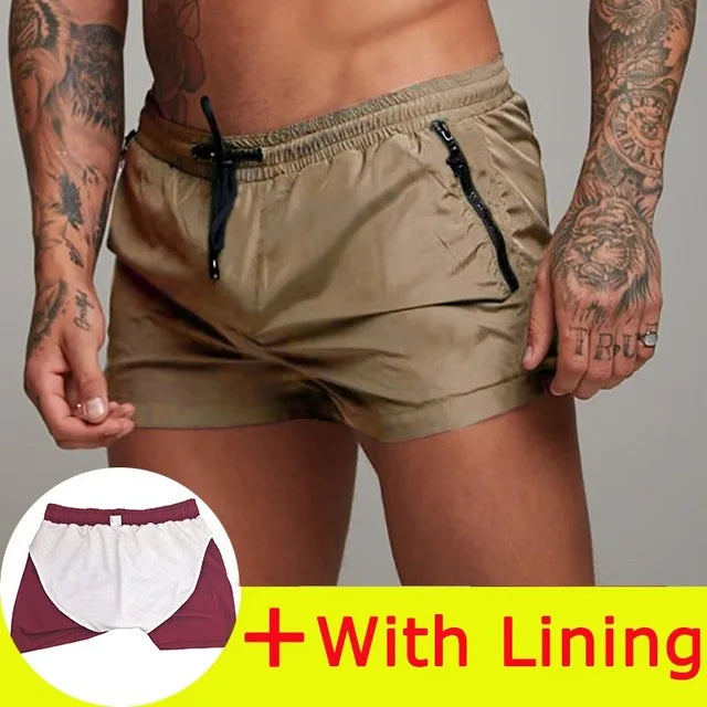Men's Quick Dry Polyamide Swim Trunks with Liner for Beach Sports