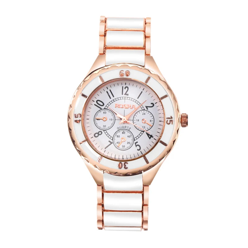 Rose Gold Stainless Steel Quartz Watch for Women with Elegant Design