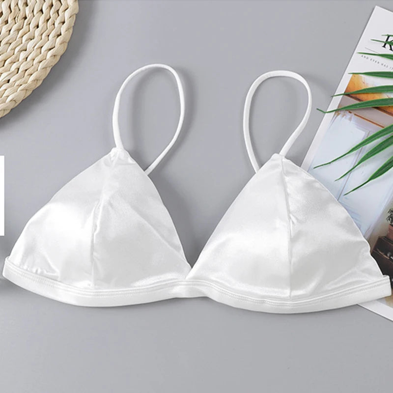 Adjustable Satin Tube Top Bra for Women - Sexy Lingerie