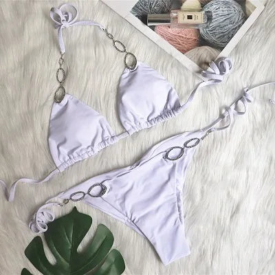 Elegant Rhinestone Bikini Set for Women by Indoversuit