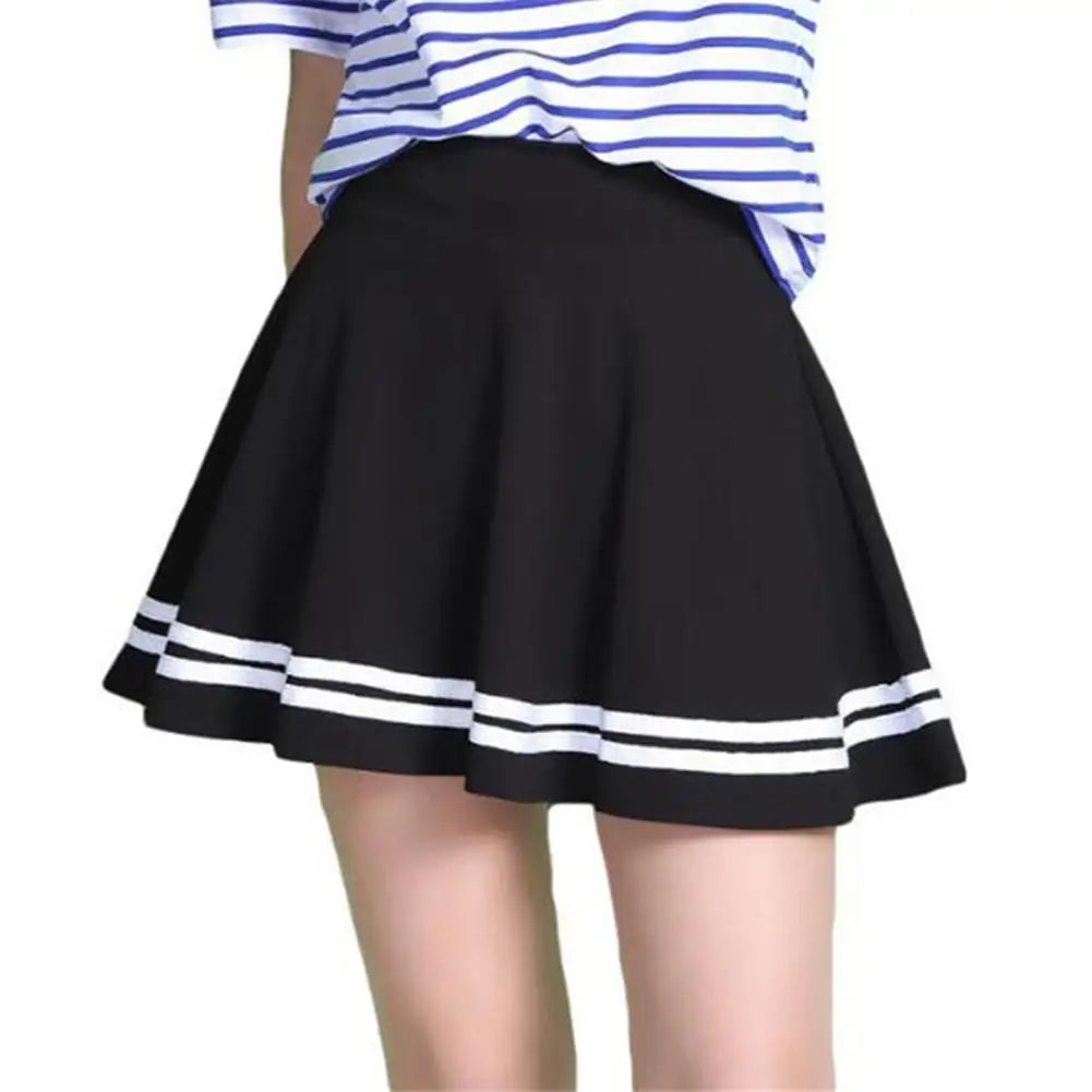 Women High Waist Pleated Midi Skirt in Solid Color