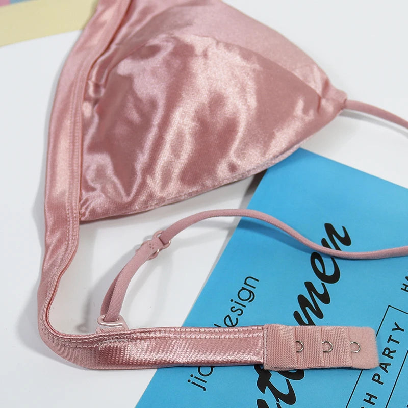 Adjustable Satin Tube Top Bra for Women - Sexy Lingerie