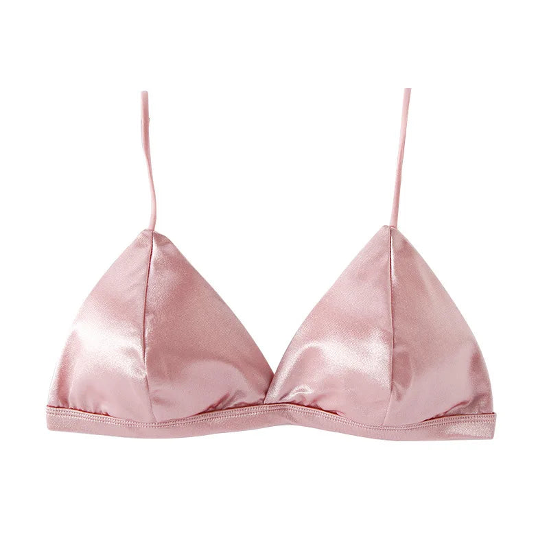 Adjustable Satin Tube Top Bra for Women - Sexy Lingerie