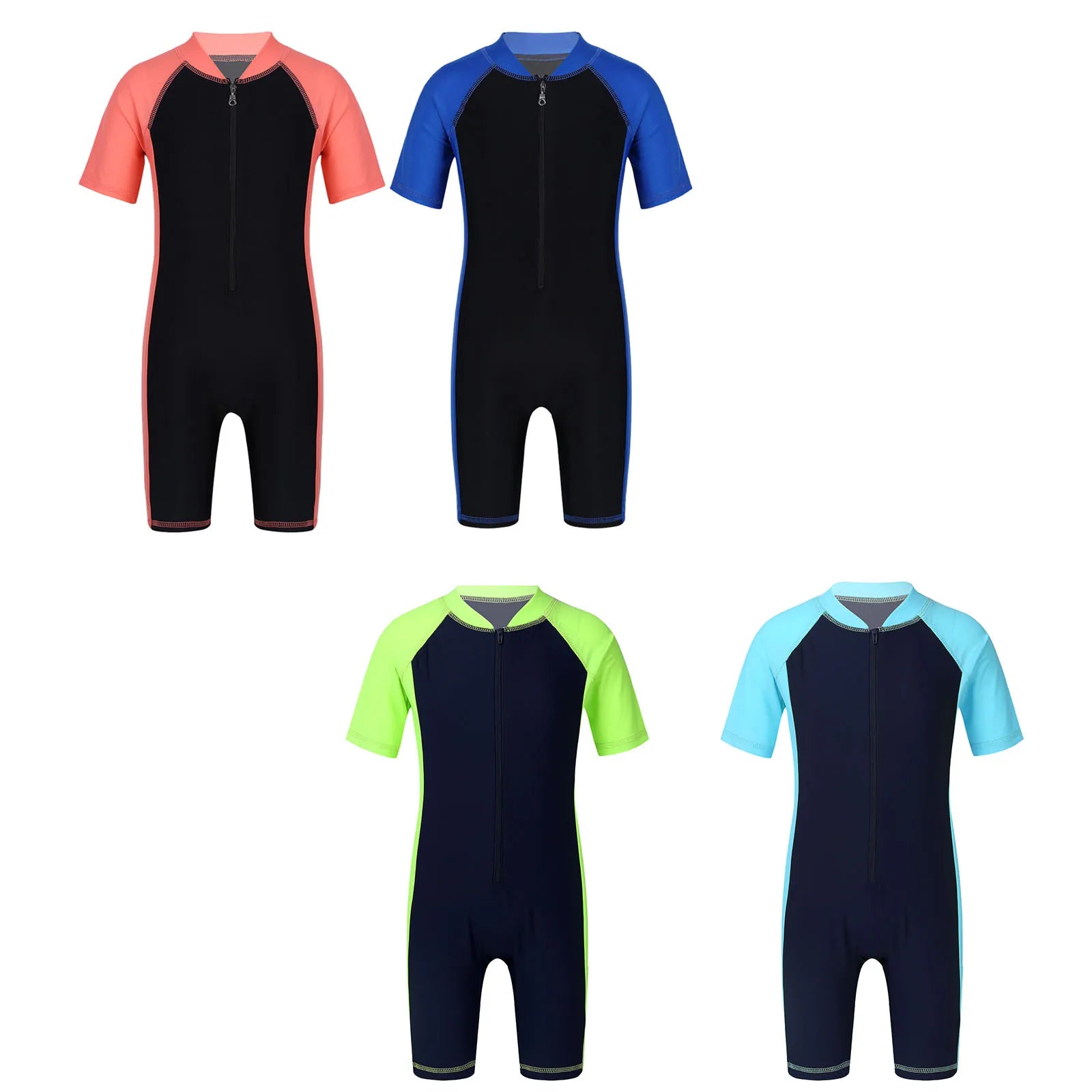 Unisex Kids Short Sleeve Surfing Wetsuit for Ages 7-12