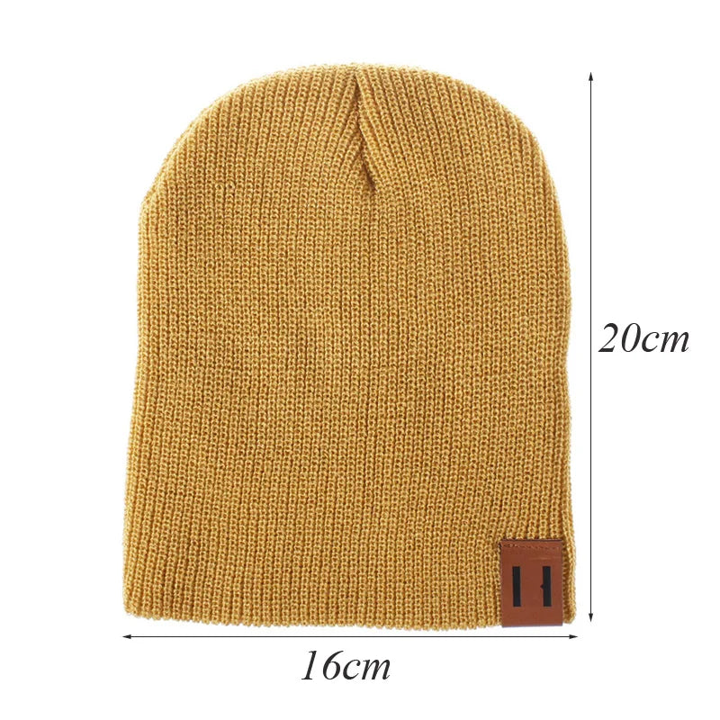 Acrylic Knit Baby Beanie Cap for Unisex 1-4 Years