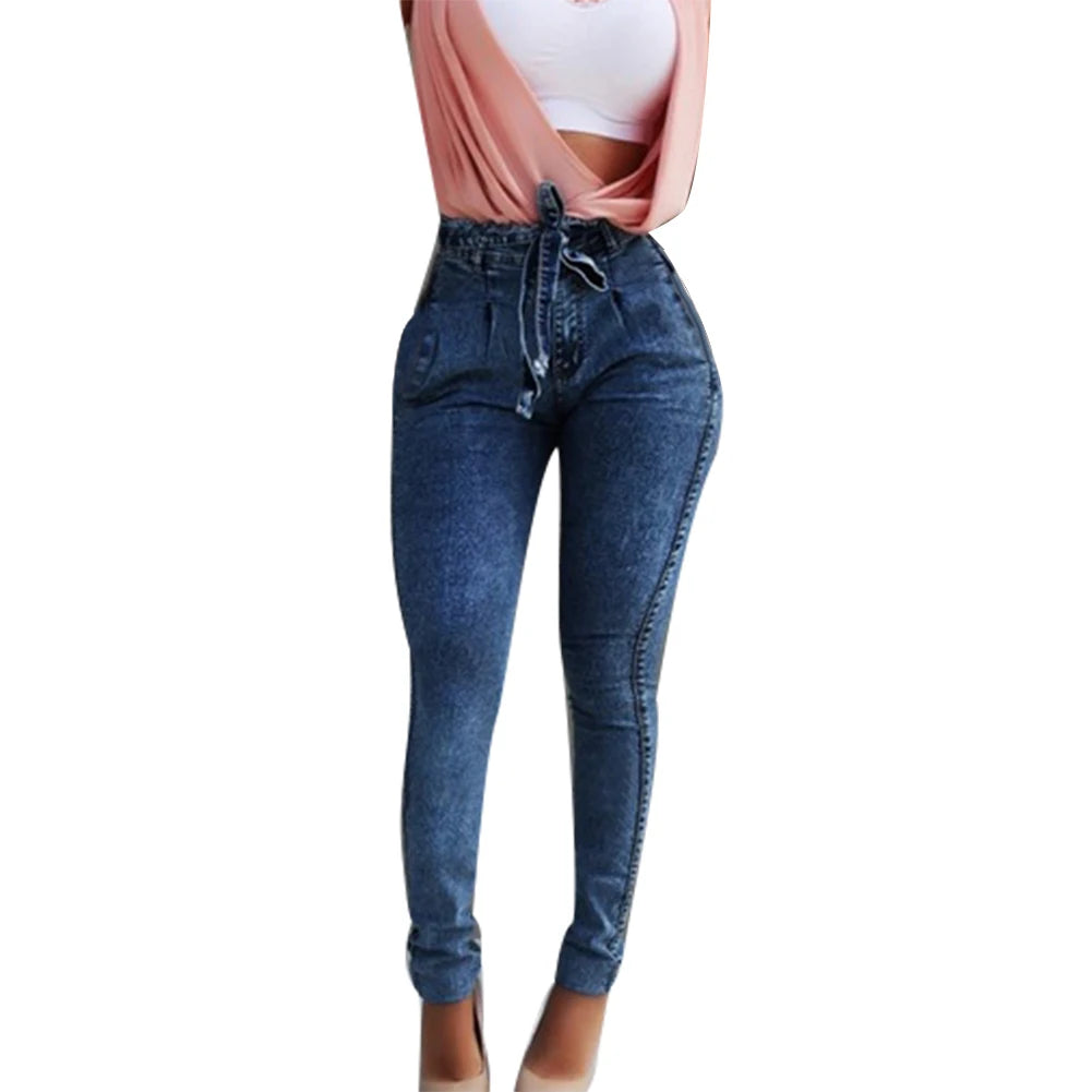 High Waist Skinny Jeans for Women in Stretch Denim