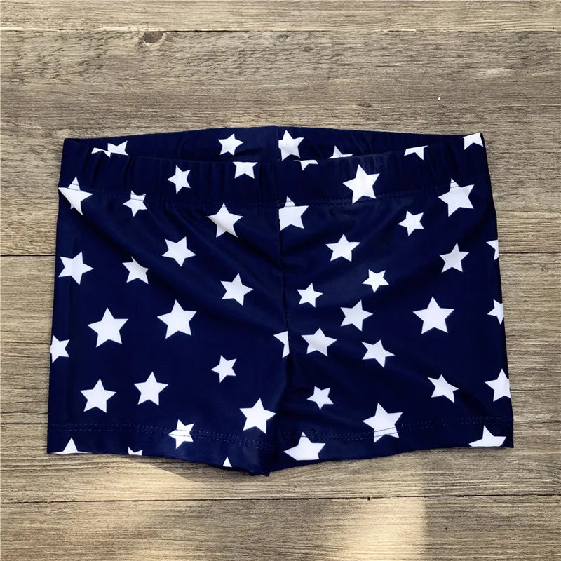 Boys Summer Swim Trunks in Polyester and Spandex