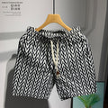Vintage Versatile Fashion Patchwork Print Design Loose Pants Summer Personality Trendy Casual Shorts Men