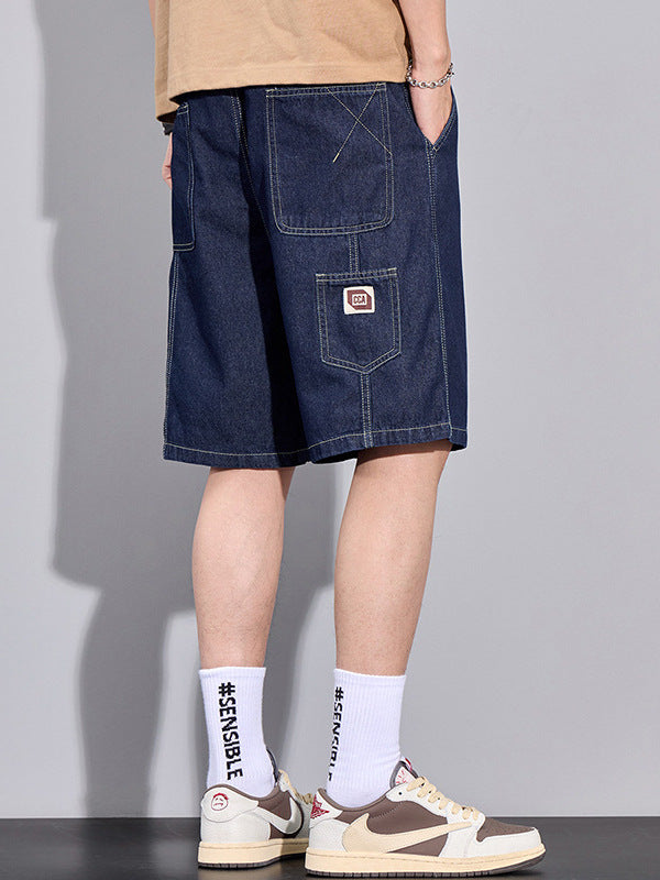 Summer New Arrival Loose Denim Shorts Men's All-Match Stykin' Waist Trendy Casual Workwear Sports Pants for Boys
