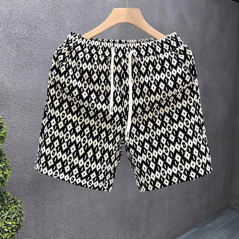 2025 Summer Men's Thin Fashion Casual Sports Shorts Trendy Full Print Beach Floral Versatile Shorts