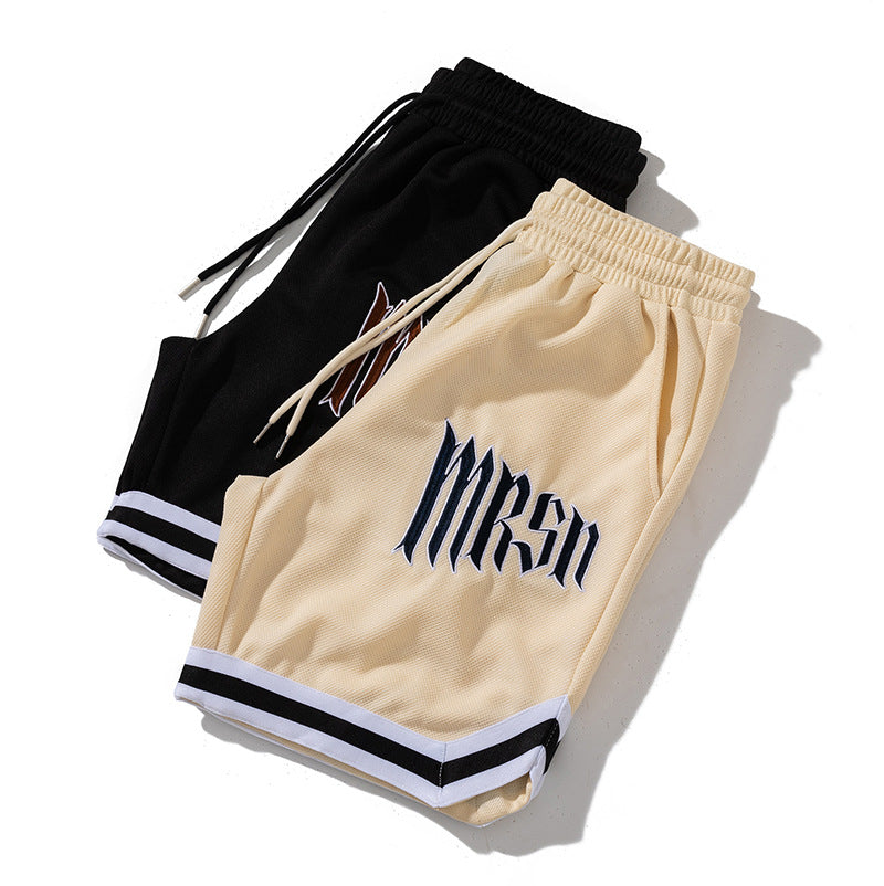 Summer Fashion Sports Shorts Outer Wear High Street Hip Hop Letter Embroidered Wide Leg Sports Pants American Shorts Wholesale